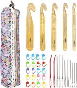 img 4 attached to 🧶 NuLink Crochet Hook Set: 36-Piece Ergonomic Soft Handle Kit with Case Holders - Perfect for Beginners and Experienced Crocheters