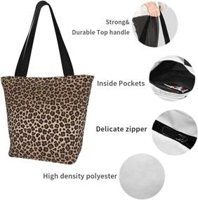 img 1 attached to 👜 Stylish Women's Leopard Cheetah Tote Shoulder Bag - Waterproof Nylon Handbag with Big Capacity