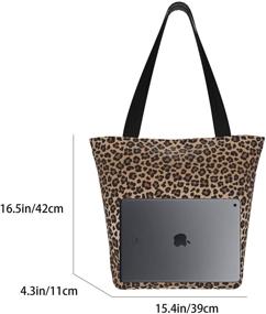 img 2 attached to 👜 Stylish Women's Leopard Cheetah Tote Shoulder Bag - Waterproof Nylon Handbag with Big Capacity