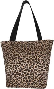 img 4 attached to 👜 Stylish Women's Leopard Cheetah Tote Shoulder Bag - Waterproof Nylon Handbag with Big Capacity