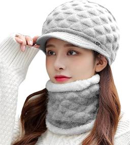 img 1 attached to Scarf Winter Knitted Beret Woolen Women's Accessories for Scarves & Wraps