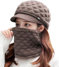 img 2 attached to Scarf Winter Knitted Beret Woolen Women's Accessories for Scarves & Wraps