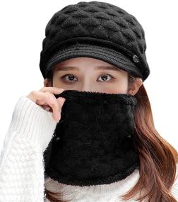 img 3 attached to Scarf Winter Knitted Beret Woolen Women's Accessories for Scarves & Wraps