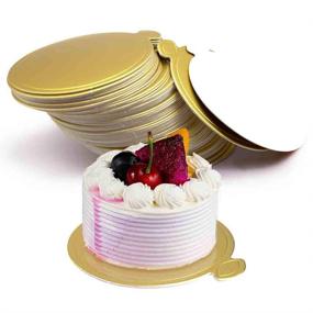 img 4 attached to 🍰 HansGo 100PCS Golden Cardboard Dessert Set