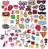 🧵 butie.patches 70pcs assorted styles embroidered sew on/iron on patch applique clothes dress plant hat jeans sewing flowers applique diy accessory for diy crafting and clothing decoration (70pcs-rf-45) logo