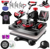 ultimate industrial upgraded heat press 12x15: 8 in 1 swing away shirt printing machine for t-shirt, hat, cap, mug & plate - digital sublimation press combo logo