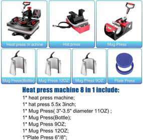 img 3 attached to Ultimate Industrial Upgraded Heat Press 12X15: 8 in 1 Swing Away Shirt Printing Machine for T-Shirt, Hat, Cap, Mug & Plate - Digital Sublimation Press Combo