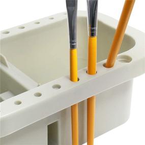 img 2 attached to Versatile Paint Brush Basin: Multi-Functional Plastic Cleaner Cup with Holder & Palette