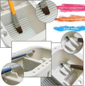 img 3 attached to Versatile Paint Brush Basin: Multi-Functional Plastic Cleaner Cup with Holder & Palette