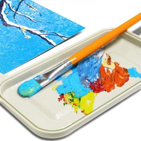 img 1 attached to Versatile Paint Brush Basin: Multi-Functional Plastic Cleaner Cup with Holder & Palette