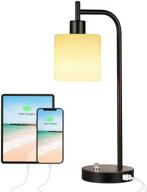 enhance your living space with the linkind industrial table lamp: stepless dimmable nightstand lamp with 2 usb ports and vintage glass shade for bedroom, living room, study – includes a19 9.5w bulb логотип