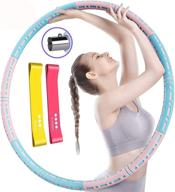 🔸 weight loss and body shaping exercise hoops - lazy smart weighted hoola hoops with adjustable weight & auto-spinning ball, 24 section detachable design for adults and children (pink blue) logo