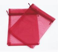 пакет из 100 бордовых/темно-красных органзовых мешочков - мешочки на шнурке 4x6 дюймов для свадебных подарков, органзовые сумочки для свадебных украшений и вечеринок. логотип