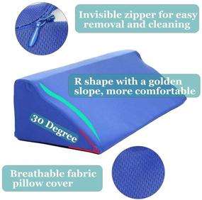 img 2 attached to 🛌 30 Degree Foam Wedge Pillow for Sleeping & Post-Surgery Support - Incline Bed Wedge Ideal for Acid Reflux, Side Sleepers, and Bed Sores - Adult Positioning Cushion for Body, Leg, and Turning Support (34")
