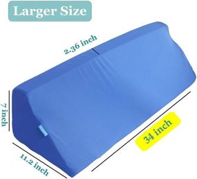 img 3 attached to 🛌 30 Degree Foam Wedge Pillow for Sleeping & Post-Surgery Support - Incline Bed Wedge Ideal for Acid Reflux, Side Sleepers, and Bed Sores - Adult Positioning Cushion for Body, Leg, and Turning Support (34")