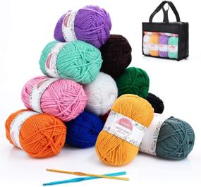 img 3 attached to 🧶 SOLEDI Acrylic Yarn Multipack Skeins (50g x 12) - Variety Color Assortment for Crocheting & Knitting | Beginners Starter Pack