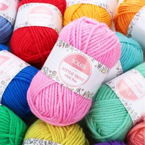 img 1 attached to 🧶 SOLEDI Acrylic Yarn Multipack Skeins (50g x 12) - Variety Color Assortment for Crocheting & Knitting | Beginners Starter Pack