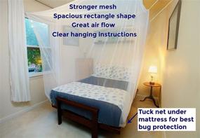 img 3 attached to Premium Mosquito Net: Single to Queen Size Beds, Indoor/Outdoor Use | No Chemicals