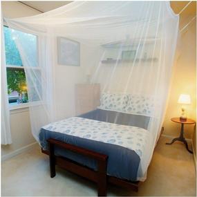 img 4 attached to Premium Mosquito Net: Single to Queen Size Beds, Indoor/Outdoor Use | No Chemicals