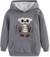 🦉 cute owl girls kids hoodies: fuzzy hooded pullover sweatshirts logo