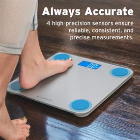 img 1 attached to 🔢 Etekcity Digital Bathroom Scale: Round Corner Design, Large Blue LCD Display, High Precision - Up to 400 Pounds