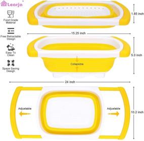 img 2 attached to 🥘 2021 New Version Kitchen Collapsible Colander - Over The Sink Vegetable/Fruit Strainer with Extendable Handles, Folding Strainer for Kitchen (White and Yellow)