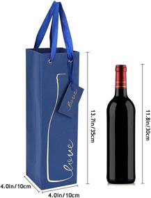 img 1 attached to Swedin 10 PCS Premium Dark Blue Wine Bottle Bags: Stylish and Practical Wine Gift Packaging