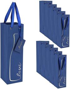 img 4 attached to Swedin 10 PCS Premium Dark Blue Wine Bottle Bags: Stylish and Practical Wine Gift Packaging