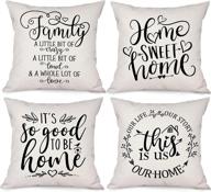 🌳 bonsai tree farmhouse pillow covers 18x18, family sayings quotes decorative throw pillow covers set of 4, home sweet home linen couch cushion cases for living room outdoor sofa логотип