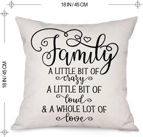 img 3 attached to 🌳 Bonsai Tree Farmhouse Pillow Covers 18x18, Family Sayings Quotes Decorative Throw Pillow Covers Set of 4, Home Sweet Home Linen Couch Cushion Cases for Living Room Outdoor Sofa