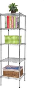 img 3 attached to 🔘 Finnhomy NSF Certified Chrome Wire Shelving Unit - Heavy Duty 5 Tier Storage Rack with Thicken Steel Tube - 18x18x59-inches, 5 Shelves