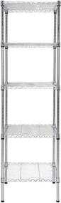 img 4 attached to 🔘 Finnhomy NSF Certified Chrome Wire Shelving Unit - Heavy Duty 5 Tier Storage Rack with Thicken Steel Tube - 18x18x59-inches, 5 Shelves