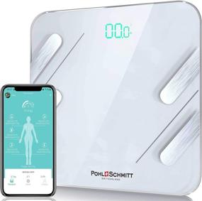 img 4 attached to 📱 Pohl Schmitt Smart Digital Body Weight Scale with 13 Key Compositions Tracking, 8mm Glass, Sync with All Phones, Supports up to 400 lbs