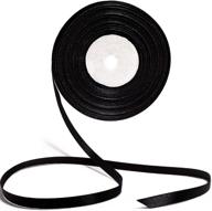 🎀 36 yards black satin ribbon roll - 1/4 inch width, ideal for art, scrapbooking, halloween, wreaths, corsets, floral arrangements, birthday packaging, and christmas wrapping - dark logo