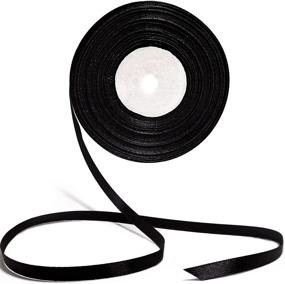 img 4 attached to 🎀 36 Yards Black Satin Ribbon Roll - 1/4 Inch Width, Ideal for Art, Scrapbooking, Halloween, Wreaths, Corsets, Floral Arrangements, Birthday Packaging, and Christmas Wrapping - Dark