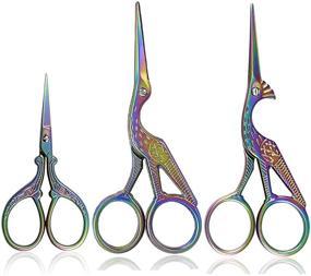 img 4 attached to Bihrtc 3Pairs Scissors: 4.5 inch Stork Sewing Scissors & 3.6 inch Embroidery Scissors - Perfect DIY Tools for Sewing, Crafting, and Needlework