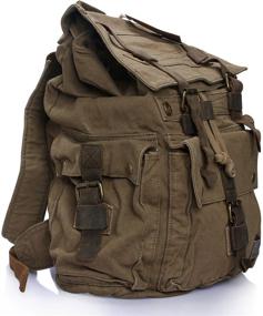 img 3 attached to Vintage Outdoor DRF Backpack Daypack: Stylish and Functional for Every Adventure