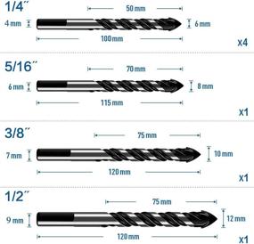 img 3 attached to 🔩 Yuerseak 7 Piece Drilling Concrete Alloy Set - Ultra-Durable & Stylish Black Design