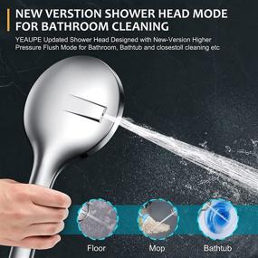 img 1 attached to YEAUPE High Pressure Shower Head with Handheld - 6 Spray Settings, Power Wash, Detachable, 59 Inch Hose