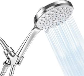 img 4 attached to YEAUPE High Pressure Shower Head with Handheld - 6 Spray Settings, Power Wash, Detachable, 59 Inch Hose