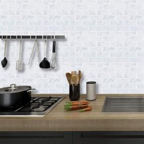 img 3 attached to 🔹 STICKGOO 10-Sheet Peel and Stick Subway Tile Backsplash: Elegant 13"x 12" Marble Look Kitchen Backsplash Tiles