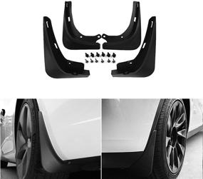 img 4 attached to KIKIMO 2021 Tesla Model 3 Mud Flaps: Top-rated Accessories for Enhanced Protection and Style