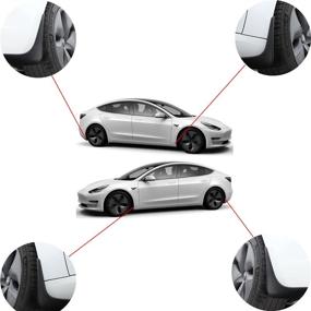 img 2 attached to KIKIMO 2021 Tesla Model 3 Mud Flaps: Top-rated Accessories for Enhanced Protection and Style