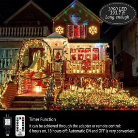 img 2 attached to KNONEW Outdoor Christmas String Lights: 1000 LED 403ft 🎄 with 8 Modes & Timer for Home Xmas Wedding Party Decorations