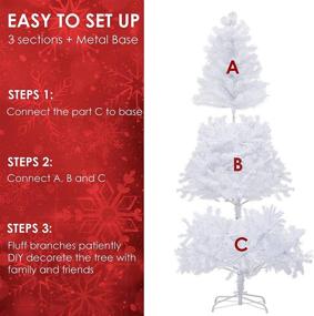 img 1 attached to 🎄 Decorative Holiday Charm: Lovinouse 6FT Artificial Christmas Tree – Pre-Decorated White Xmas Tree with Metal Stand (White)