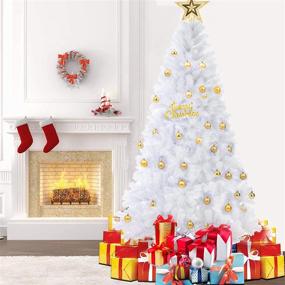 img 3 attached to 🎄 Decorative Holiday Charm: Lovinouse 6FT Artificial Christmas Tree – Pre-Decorated White Xmas Tree with Metal Stand (White)