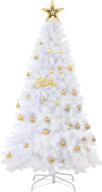 🎄 decorative holiday charm: lovinouse 6ft artificial christmas tree – pre-decorated white xmas tree with metal stand (white) логотип