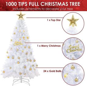 img 2 attached to 🎄 Decorative Holiday Charm: Lovinouse 6FT Artificial Christmas Tree – Pre-Decorated White Xmas Tree with Metal Stand (White)