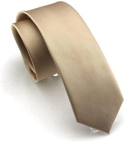 img 1 attached to Elegant Solid Wine Color Slim Necktie: Timeless Style and Sophistication