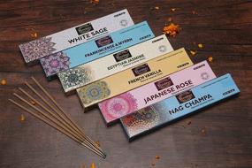 img 2 attached to 🌿 Raajsee Incense Sticks 6 Pack Variety Set 15gm Each - Nagchampa, Frankincense, Jasmine, Vanila, Japanese Rose, White Sage - 100% Organic Hand Rolled - Perfect for Church, Aromatherapy, Relaxation